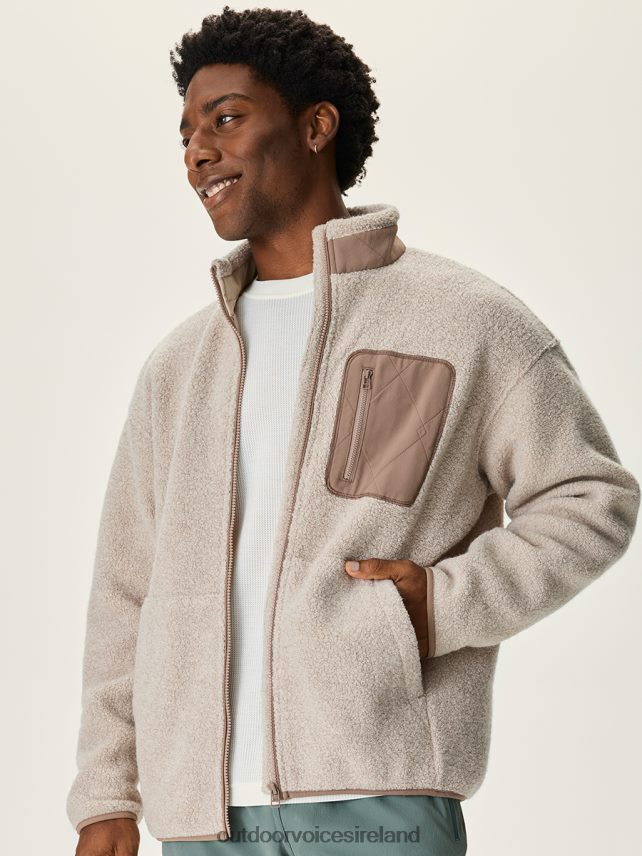 Clothing IE Outdoor Voices Men MegaFleece Full Zip Oatmeal/Trail HNT0ZV172