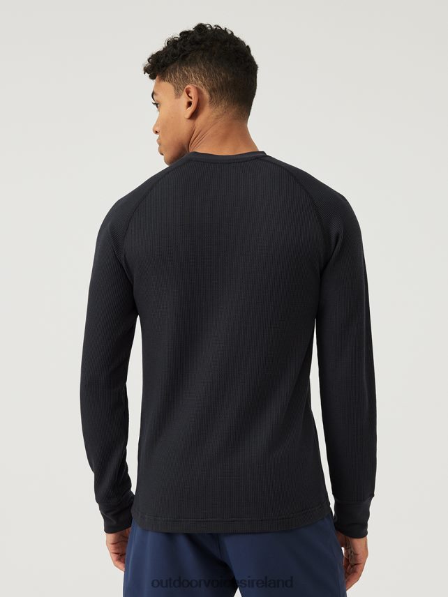 Clothing IE Outdoor Voices Men FastTrack Waffle Longsleeve Black HNT0ZV154
