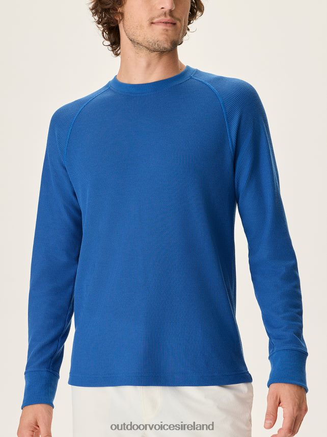 Clothing IE Outdoor Voices Men FastTrack Waffle Longsleeve New Blue HNT0ZV155