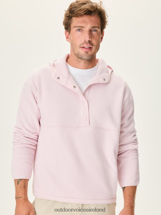 Clothing IE Outdoor Voices Men RecFleece Snap Up Hoodie Tulip HNT0ZV182