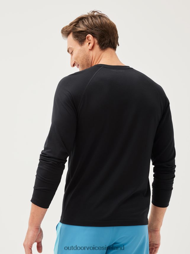 Clothing IE Outdoor Voices Men ThinkFast Mesh Longsleeve Black HNT0ZV158