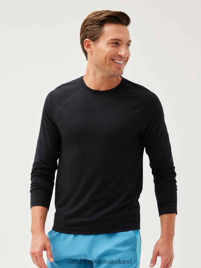 Clothing IE Outdoor Voices Men ThinkFast Mesh Longsleeve Black HNT0ZV158
