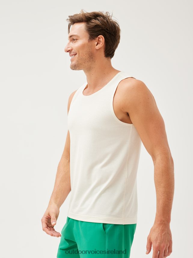 Clothing IE Outdoor Voices Men ThinkFast Mesh Tank Milk Stone HNT0ZV170