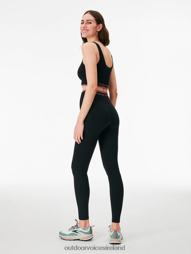 Clothing IE Outdoor Voices Women SeamlessRib Longline Bra Black HNT0ZV97