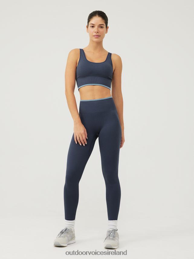 Clothing IE Outdoor Voices Women SeamlessRib Longline Bra Navy HNT0ZV98