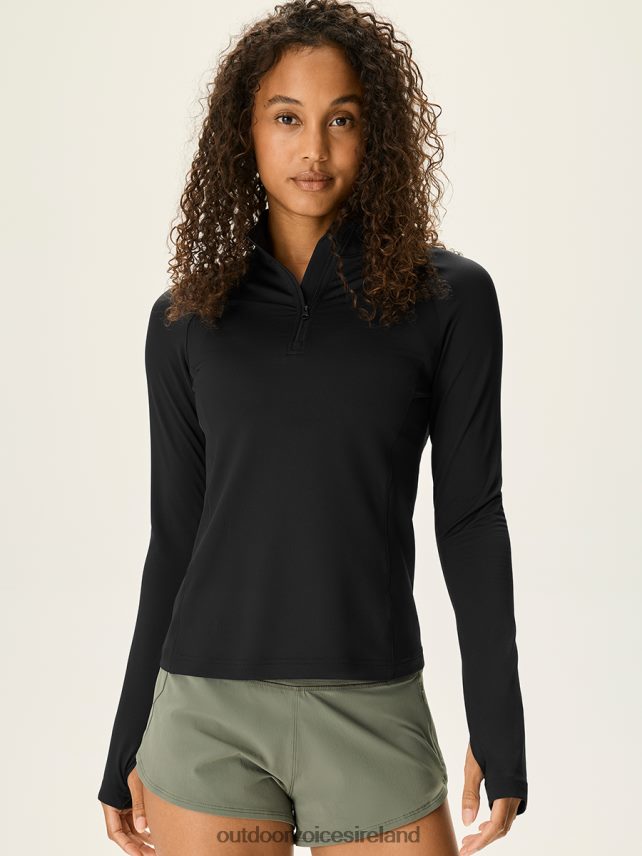 Clothing IE Outdoor Voices Women CoolTech 1/4 Zip Black HNT0ZV44