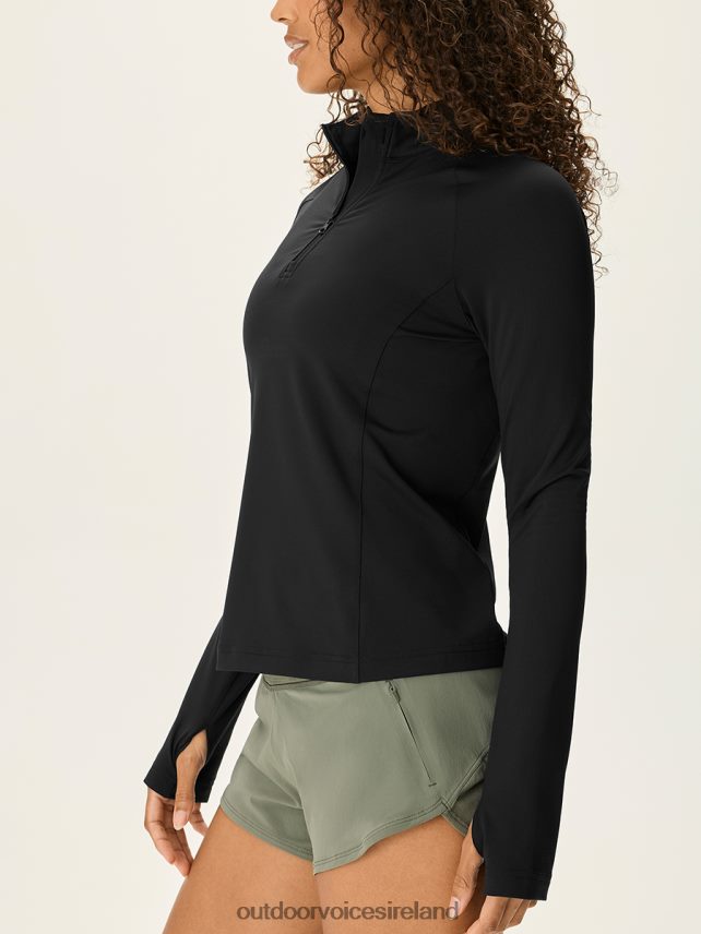 Clothing IE Outdoor Voices Women CoolTech 1/4 Zip Black HNT0ZV44