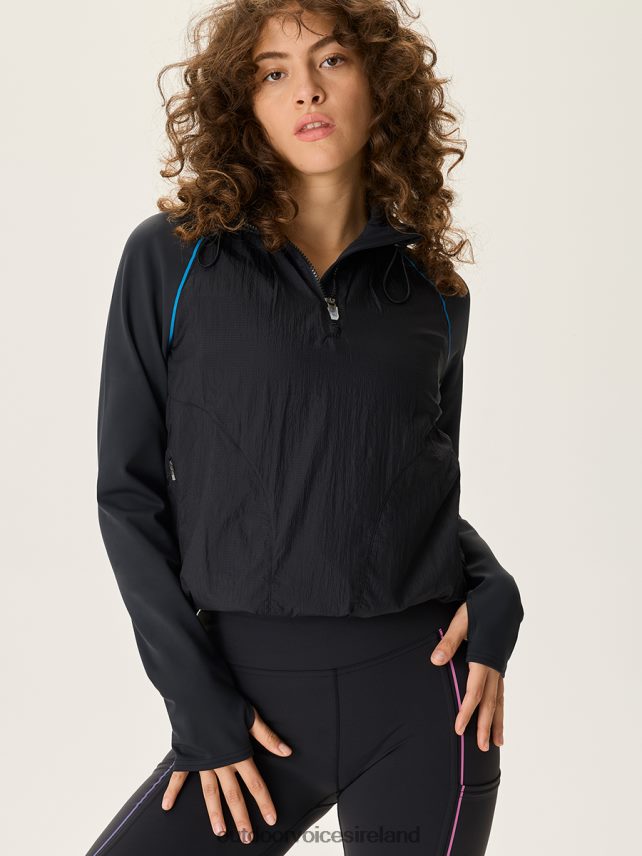 Clothing IE Outdoor Voices Women FrostKnit Hoodie Black/Rainbow Reflective HNT0ZV46