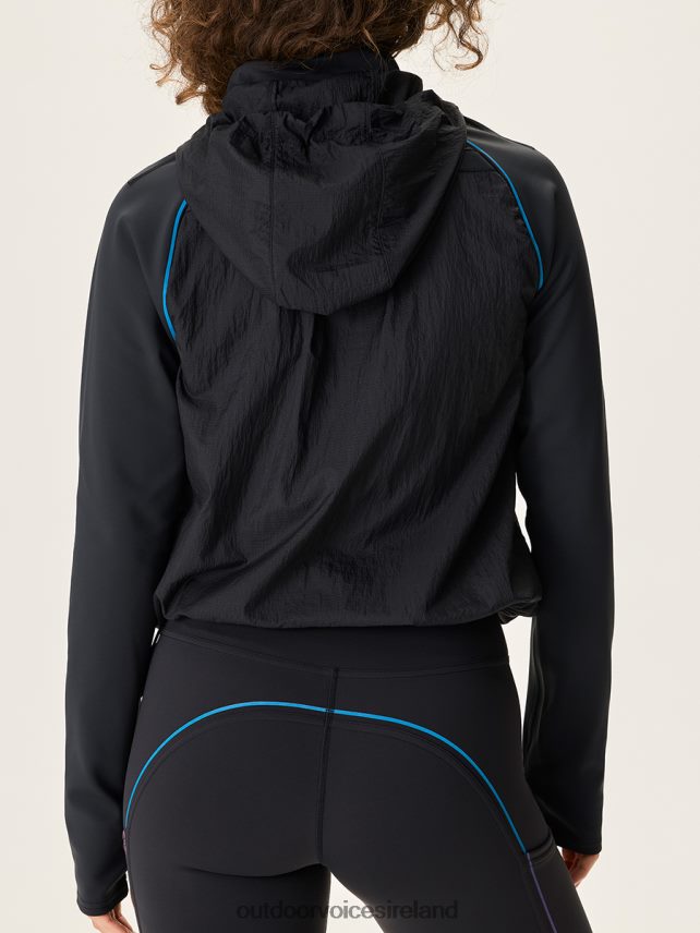 Clothing IE Outdoor Voices Women FrostKnit Hoodie Black/Rainbow Reflective HNT0ZV46