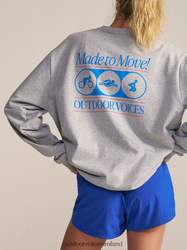 Clothing IE Outdoor Voices Women Made to Move Graphic Sweatshirt Heather Grey HNT0ZV38