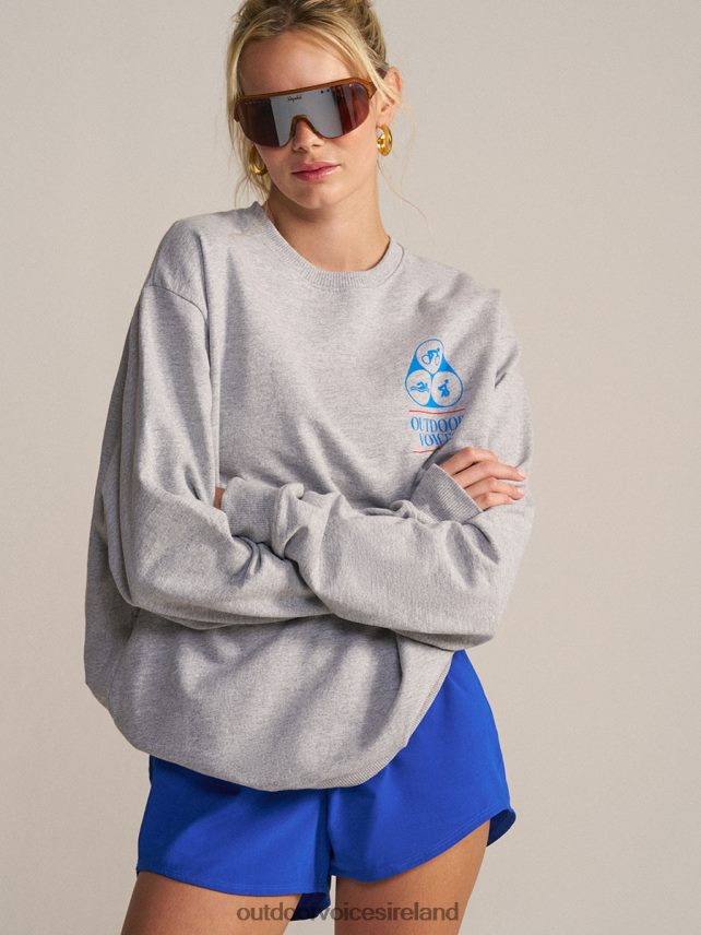 Clothing IE Outdoor Voices Women Made to Move Graphic Sweatshirt Heather Grey HNT0ZV38