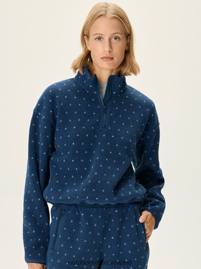 Clothing IE Outdoor Voices Women PrimoFleece 1/4 Zip Pullover Navy Birdseye HNT0ZV41