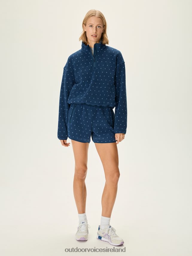 Clothing IE Outdoor Voices Women PrimoFleece 1/4 Zip Pullover Navy Birdseye HNT0ZV41