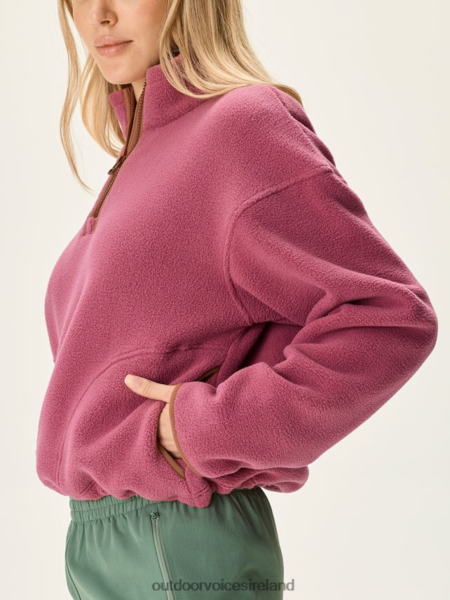 Clothing IE Outdoor Voices Women PrimoFleece 1/4 Zip Pullover Smokebush HNT0ZV42