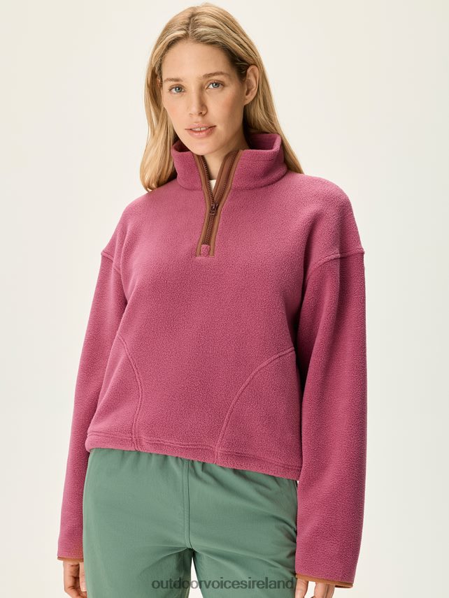 Clothing IE Outdoor Voices Women PrimoFleece 1/4 Zip Pullover Smokebush HNT0ZV42